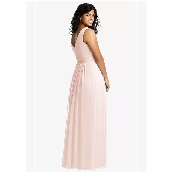 Dessy Collection 2894 SZ 14 Sleeveless  Chiffon Maxi Dress Blush Pink - Picture 4 of 6